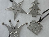 pewter xmas tree hangings