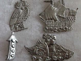 pewter brooches