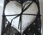 stamped silk lavendar sweet heart