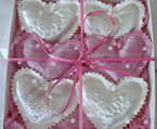 stamped silk 6 box mini hearts